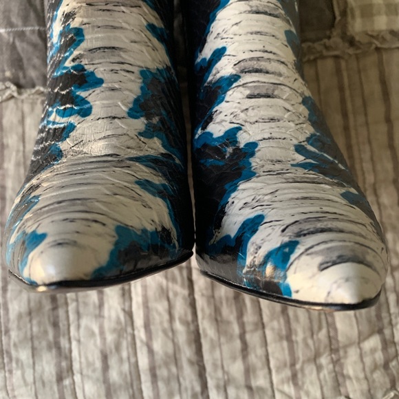 Gianni Bini Kellbie Snakeskin Leather Tall Boots High Heel Knee Boots Like New - Picture 13 of 14